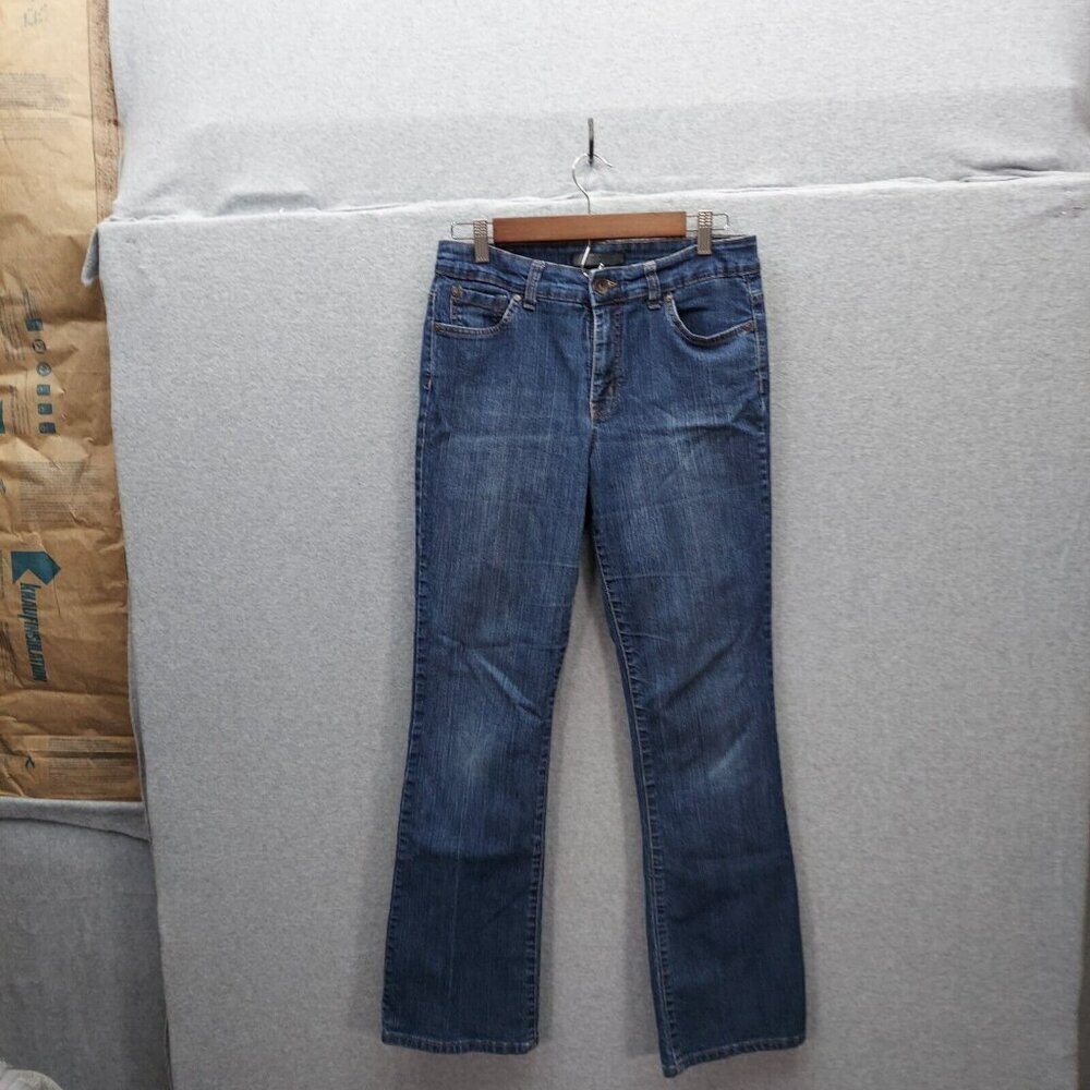 Nine West Women's Size 10â Dark Wash Blue Denim Jeans 5 Pocket Straight Leg